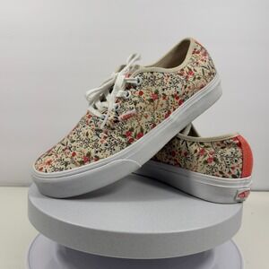Vans Floral Canvas Sneakers Women Low Top Lace Up Casual Shoes Size 8.0
